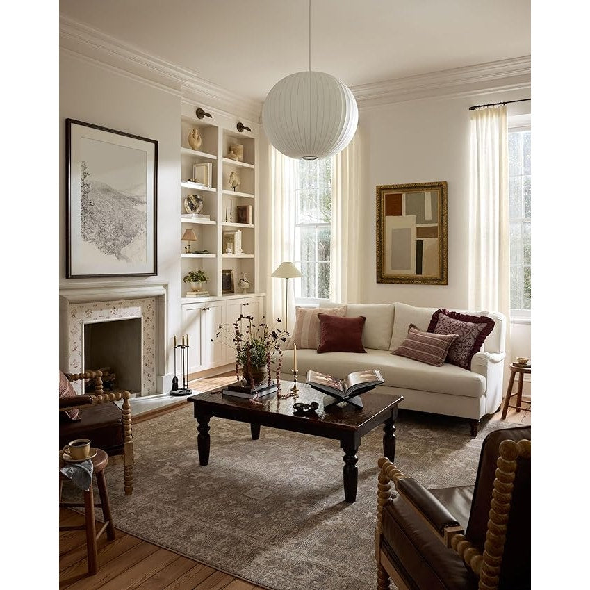 Loloi Chris Loves Julia Louisa Collection LOI-03 Taupe/Ivory 7'-10" x 10' .38" Pile Height, Area Rug