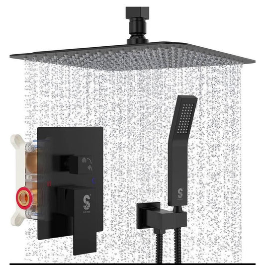 SR SUN RISE 10 Inch Ceiling Mounted Shower System Rain Mixer Shower Combo Set Rainfall Shower Head S