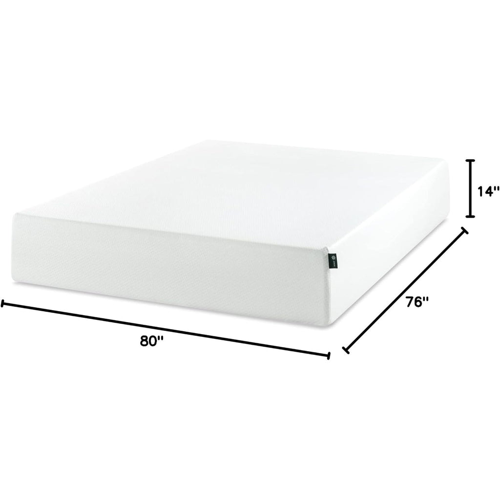 Zinus 14 Inch King Green Tea Memory Foam Mattress, Medium Firm Feel, Certified Safe Foams & Fabric