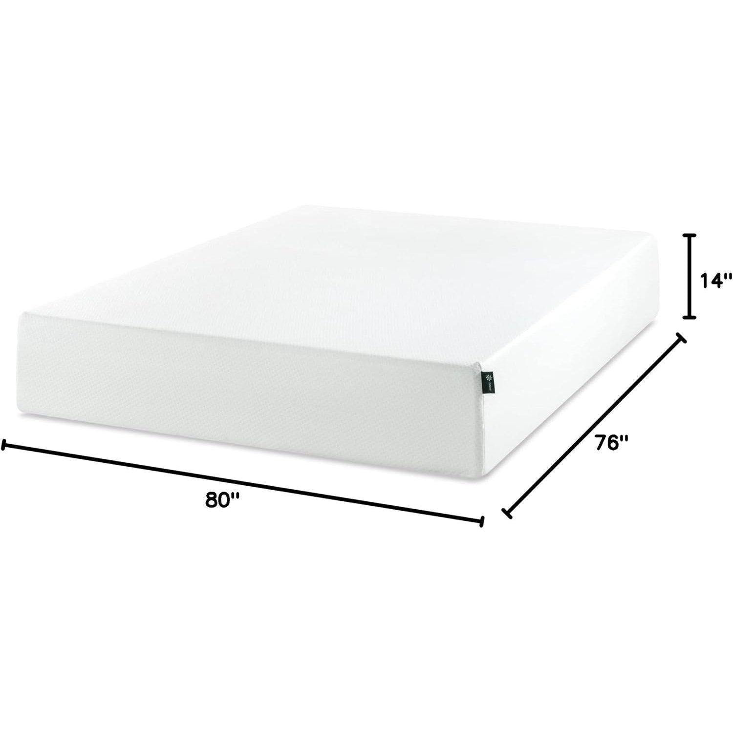 Zinus 14 Inch King Green Tea Memory Foam Mattress, Medium Firm Feel, Certified Safe Foams & Fabric