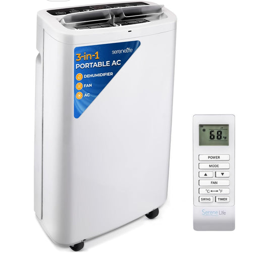 SereneLife Small Air Conditioner Portable 14,000 BTU with Built-in Dehumidifier - Portable AC unit