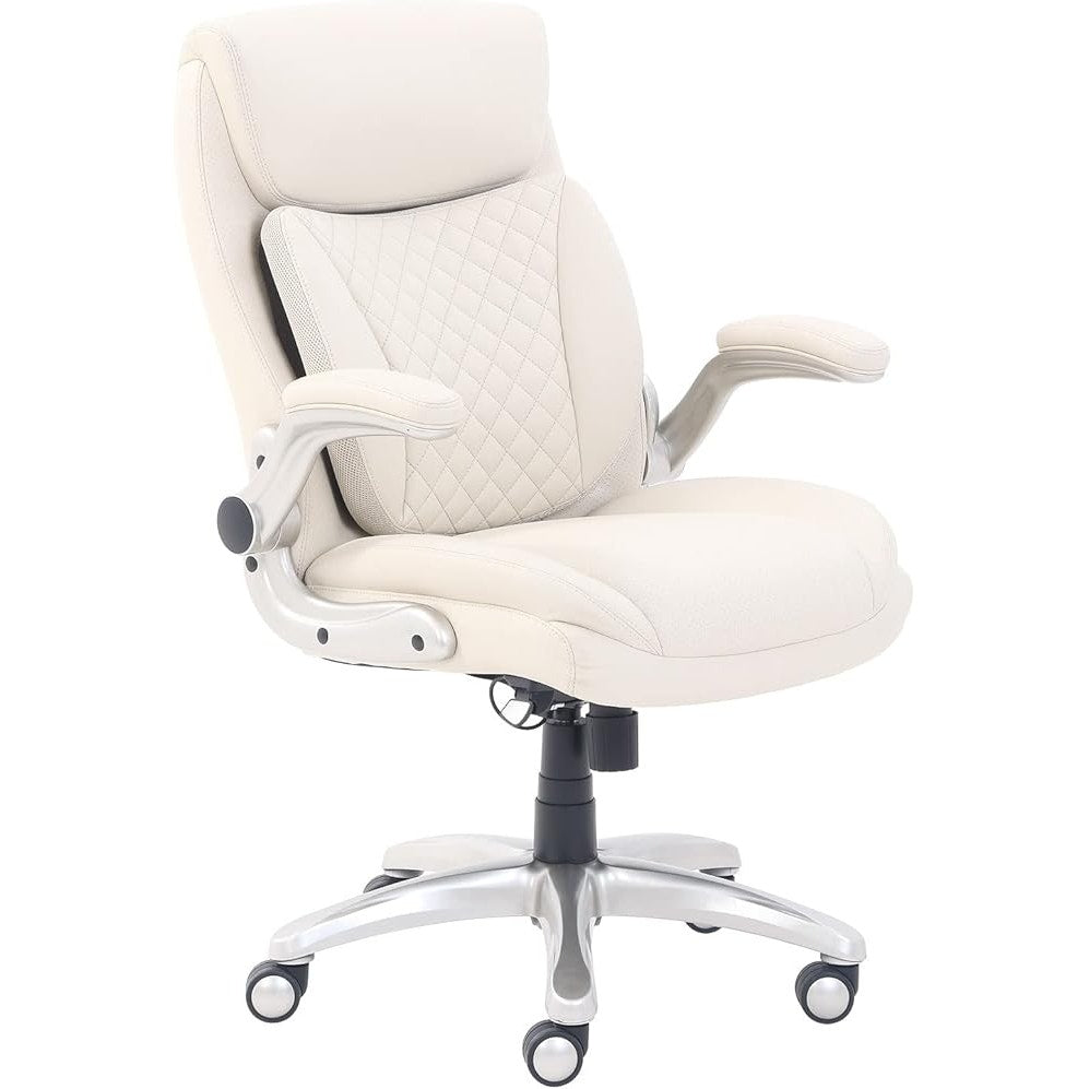 Amazon Basics Ergonomic Executive Office Desk Chair with Lumbar Support, Adjustable Height, Cream.