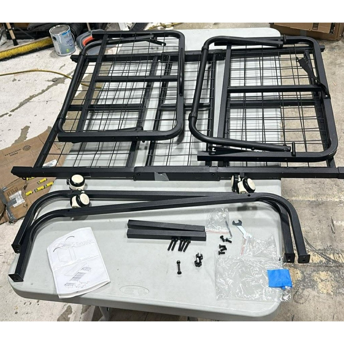 Folding Bed with Mattress, Portable Rollaway Bed for Adults - Foldable Cot Size Bed Frame with 5"