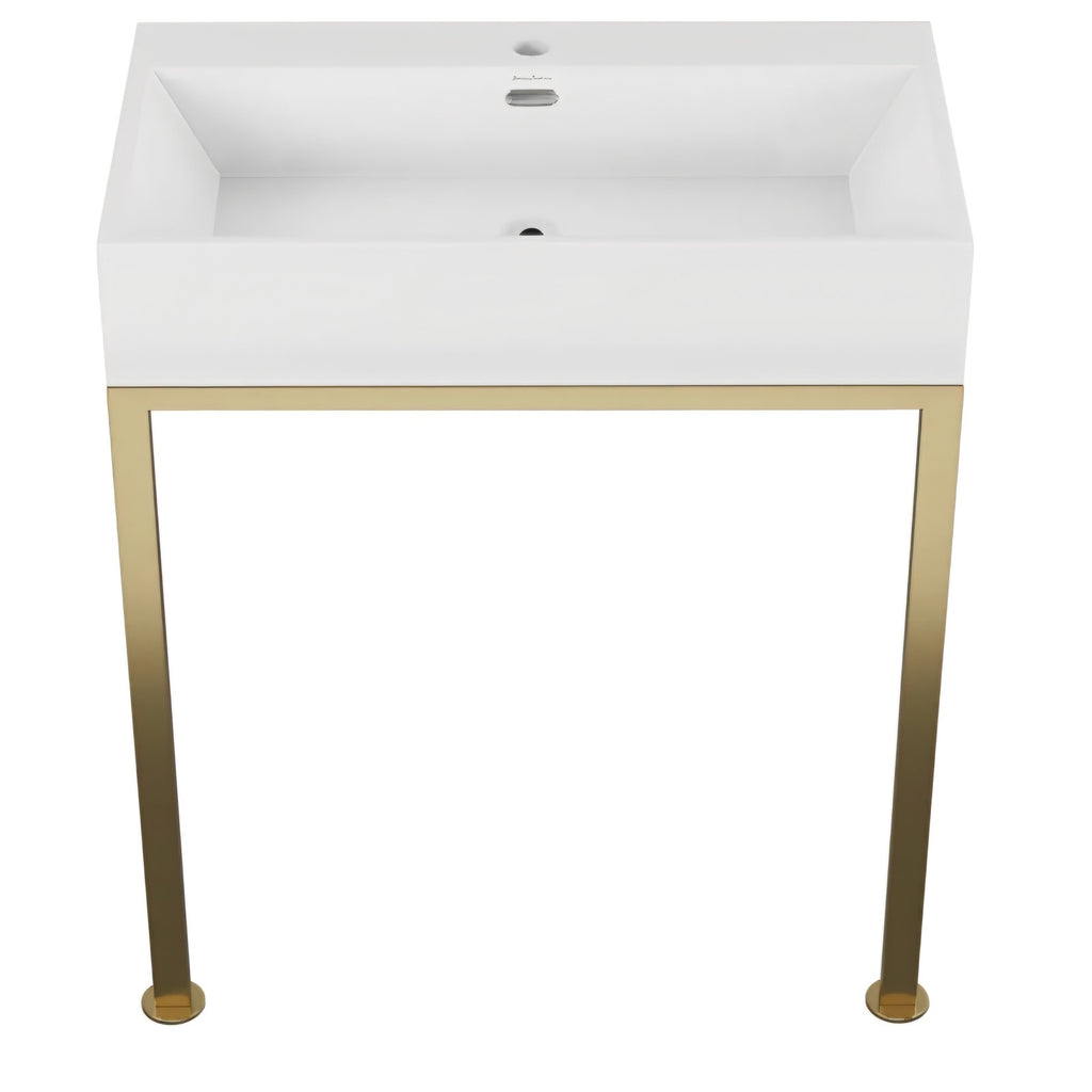Concorde 30" Rectangle Console Sink with Brushed Gold Legs