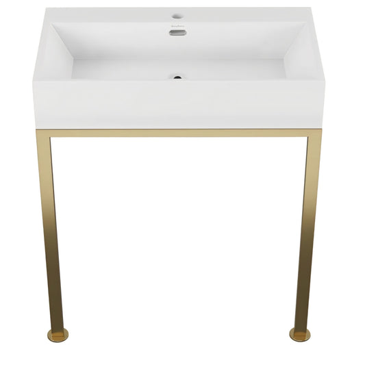Concorde 30" Rectangle Console Sink with Brushed Gold Legs