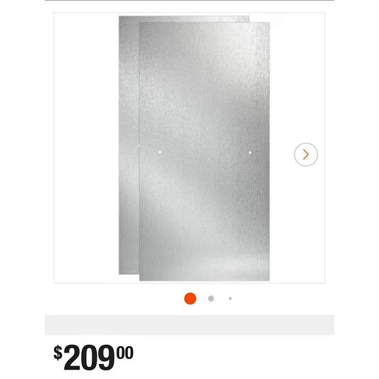 Delta 29-3/4 in. x 67-3/4 in. x 1/4 in. (6 mm) Frameless Sliding Shower Door Glass Panels in Rain (F