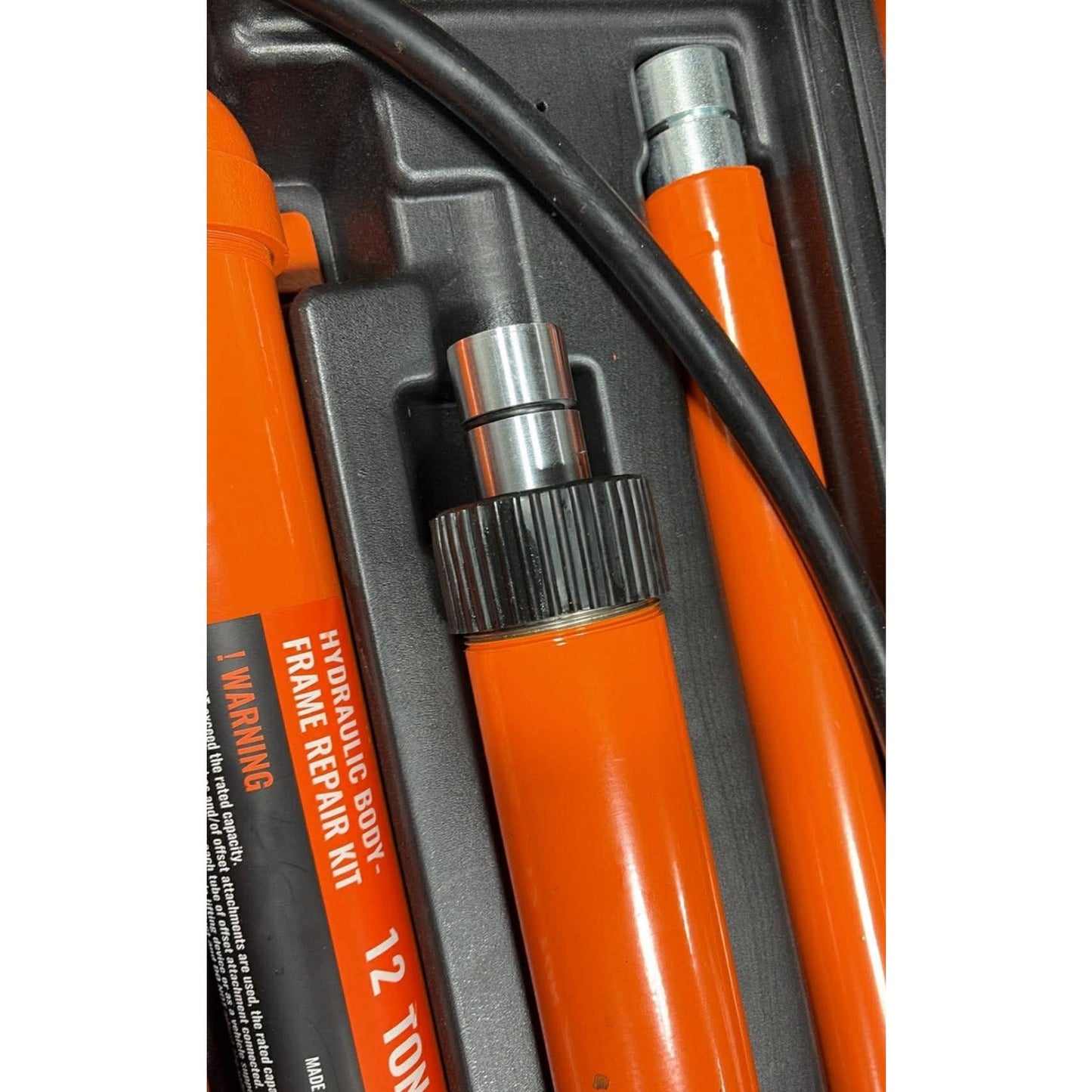 12 Ton Porta Power Kit, Hydraulic Ram with Pump with 4.6 ft/1.4 m Oil Hose