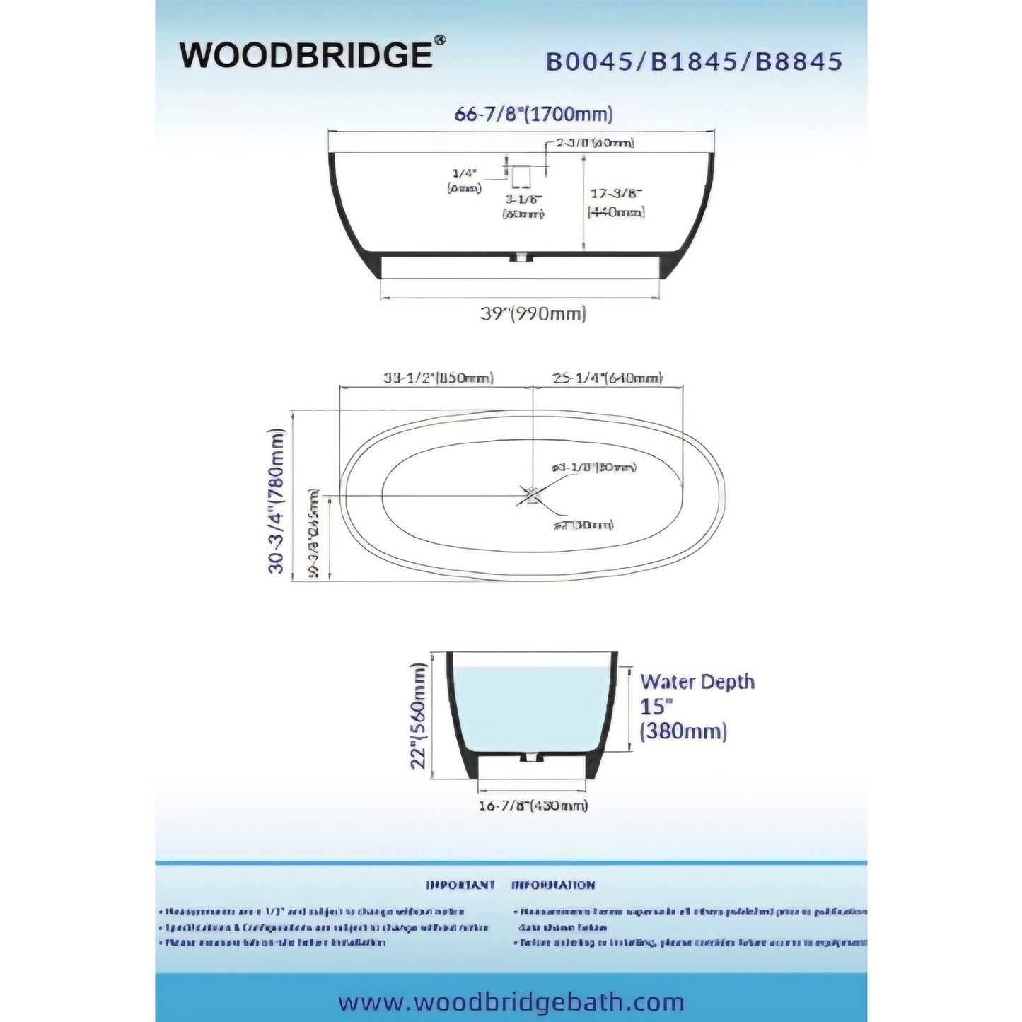 Bathtub Luxury Contemporary Solid Surface Freestanding 67 in. x 30.75 in Stone Resin Matte White