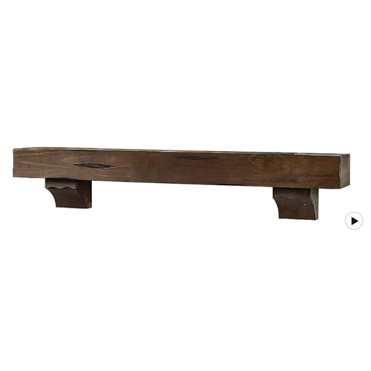 Breckenridge 60” Fireplace Mantel Shelf with Corbels – Rustic Floating Mantel Shelf for Over Firepl
