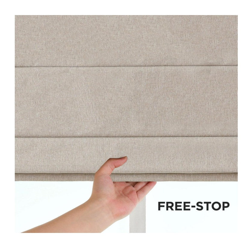 Joydeco Blackout Cordless Roman Shades No Drill, 59" W × 72" H, Linen