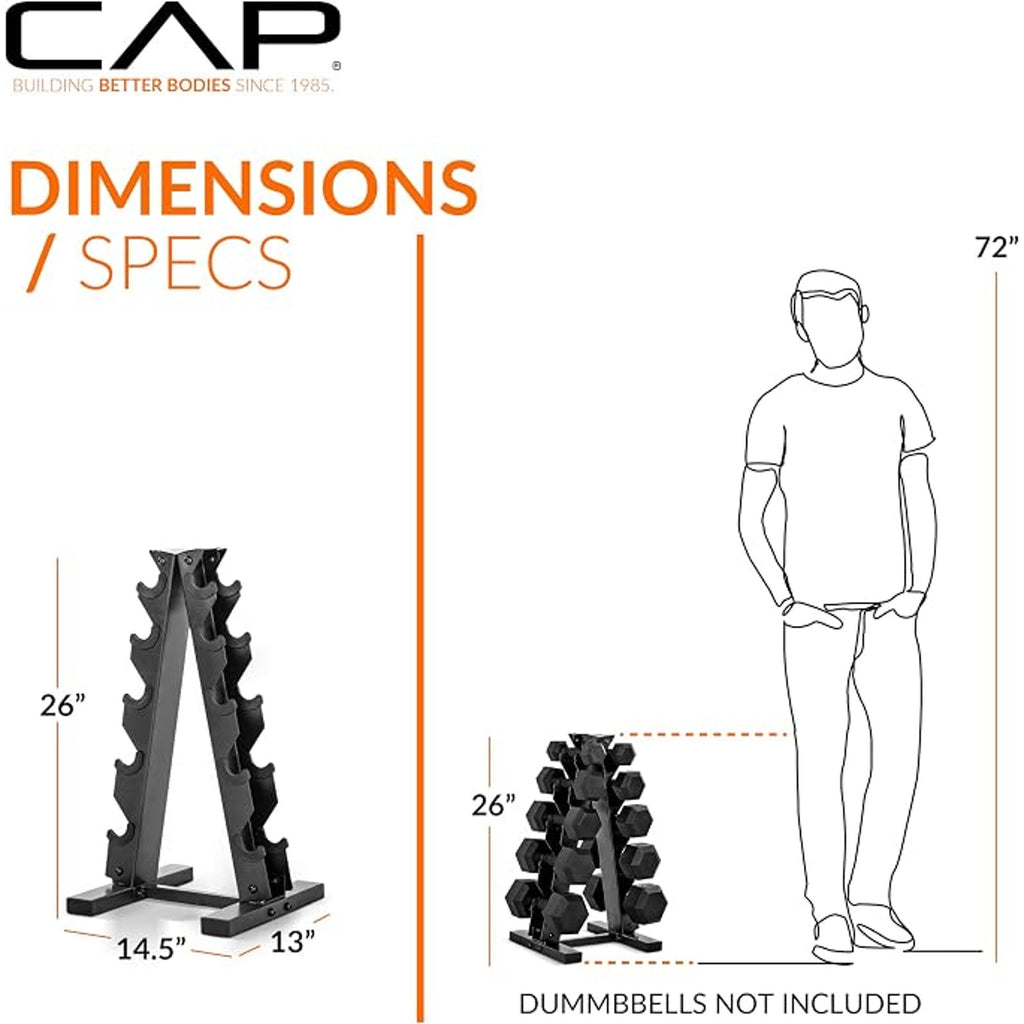 CAP A-Frame Dumbbell Weight Rack, holds 5-25lb, 13"D x 14.5"W x 26"H