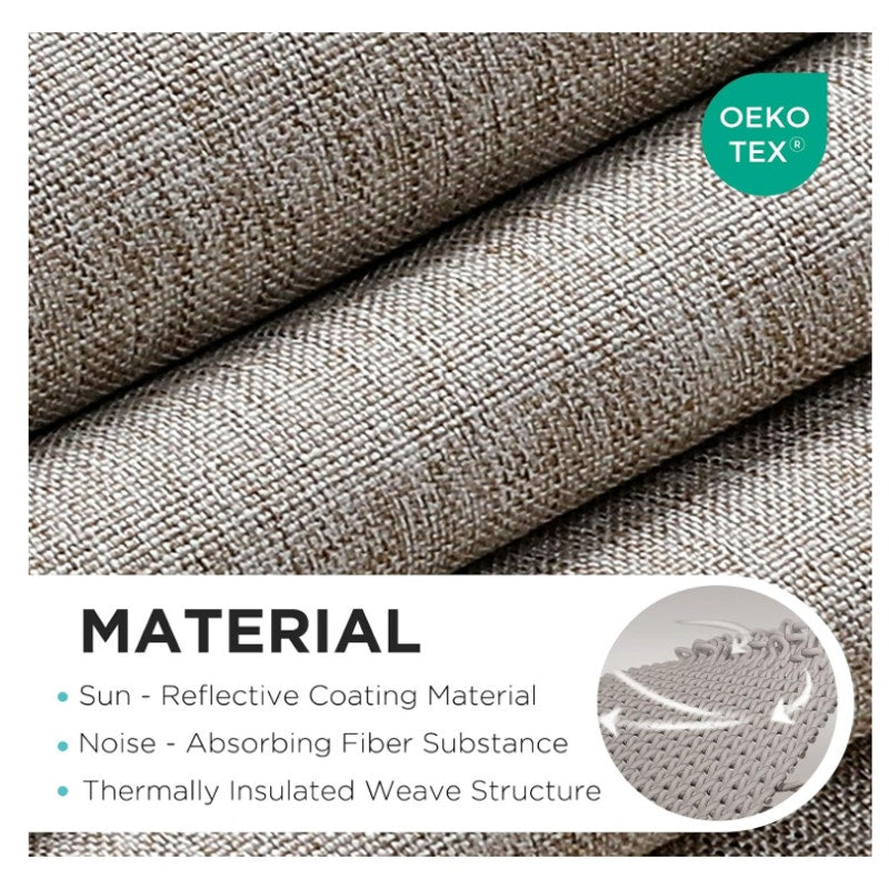 Joydeco Blackout Cordless Roman Shades No Drill, 59" W × 72" H, Linen