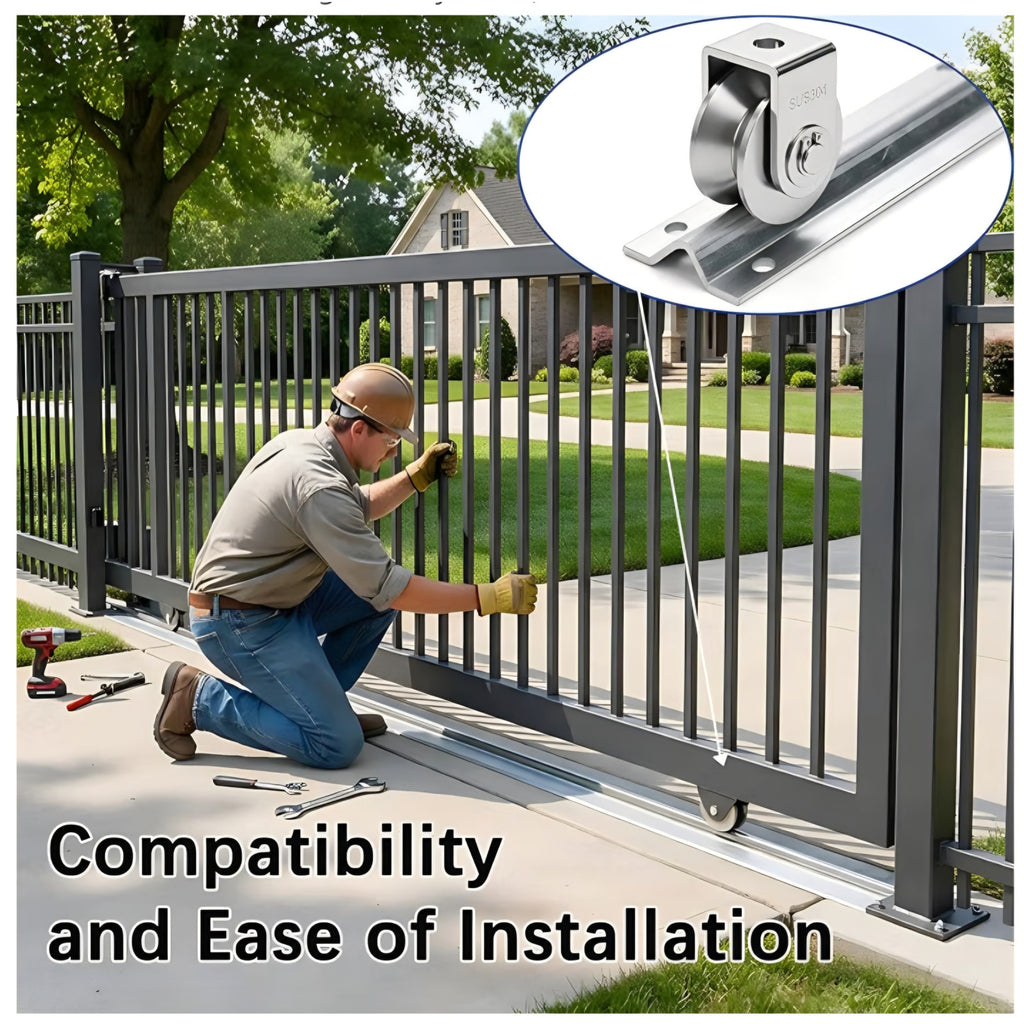 16Ft Heavy Duty Inverted V-Track(4FT×4),for 1" Od V-Groove Rollers for Sliding Gate Systems