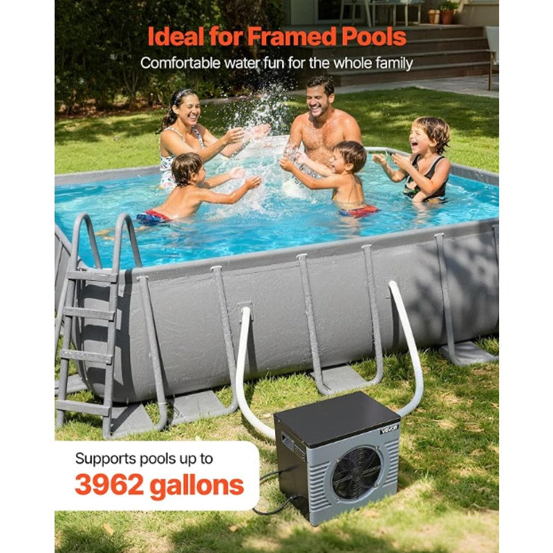 VEVOR 14710 BTU Heat Pump for Above Ground Pool Electric Pool Heater with Heati & Cooling Dual Mode