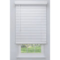 Linen Avenue Customizable Cordless Faux Wood Blind White 60 to 65 W x 56 H, Outside Mount
