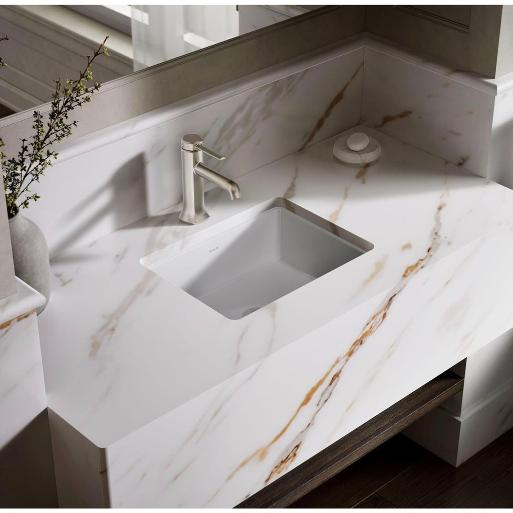 KOHLER Verticyl 17" Undermount Bathroom Vanity Sink, white