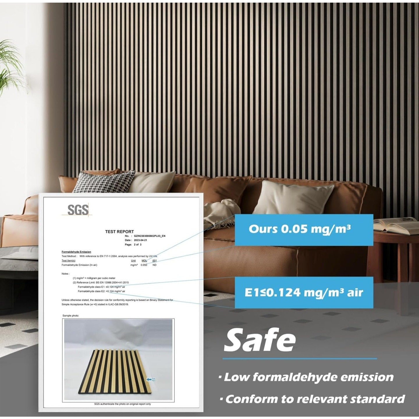 Art3d 2-Pack 108" x 12"  Oak; Acoustic Wood Panels for Wall, Soundproof Wood Slat Panel for Wall