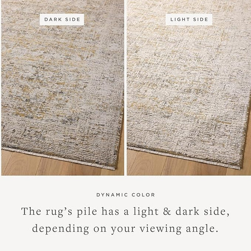 Loloi Amber Lewis Alie, Gold/Beige 9'-6'' x 13'-1'', .13'' Pile Height, Area Rug (Rectangular)