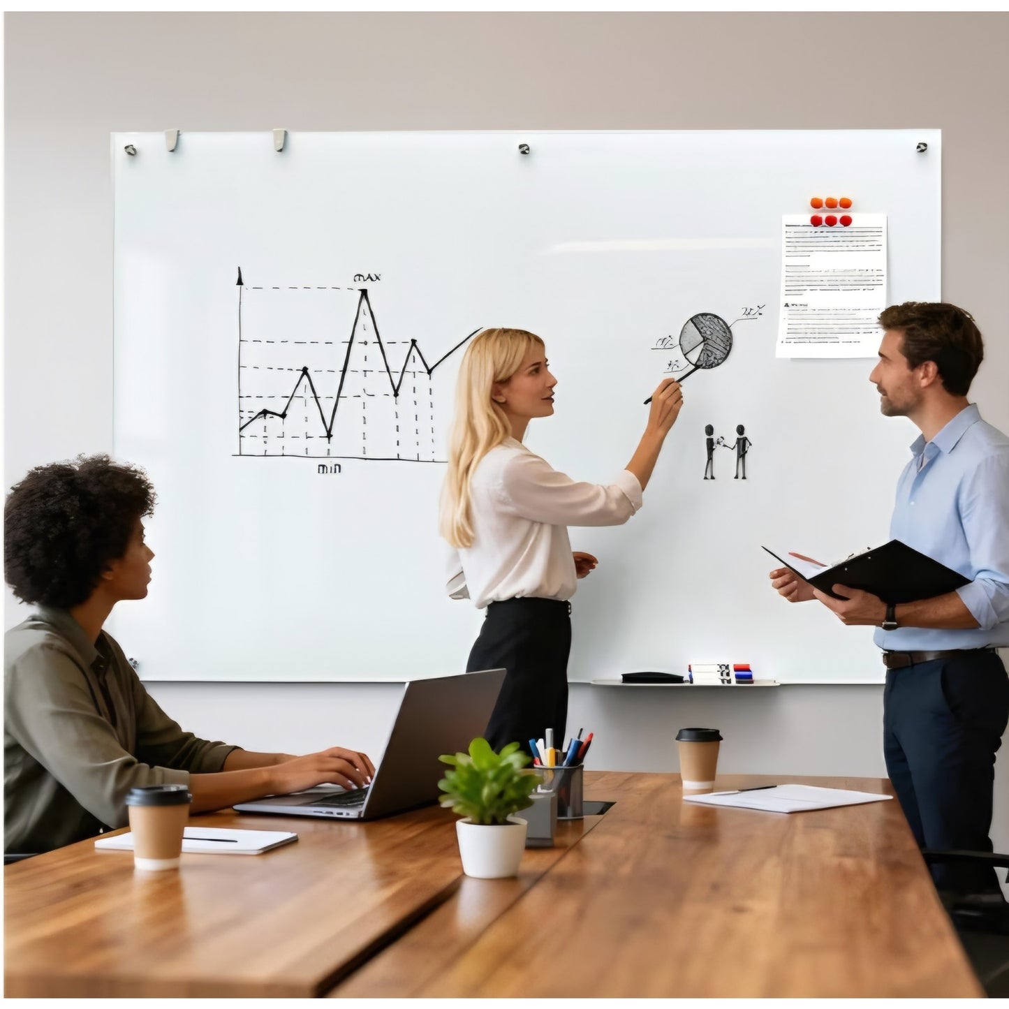 Glass Whiteboard 60 x 40 Inch, Large Tempered Glass Dry Erase Board, Frameless