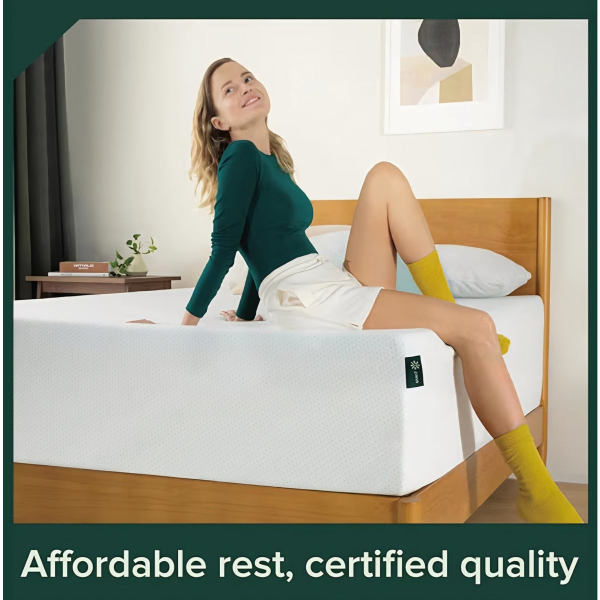 Zinus 14 Inch Queen Green Tea Memory Foam Mattress, Fiberglass Free