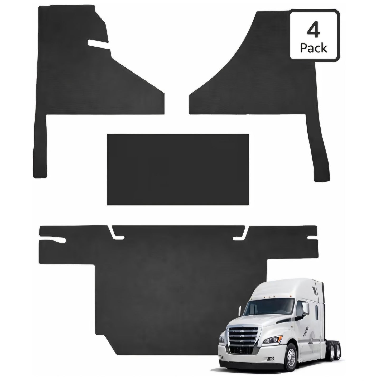Mixsuper Floor Mats for Freightliner Cascadia 126 2018-2025, All Weather Heavy Duty