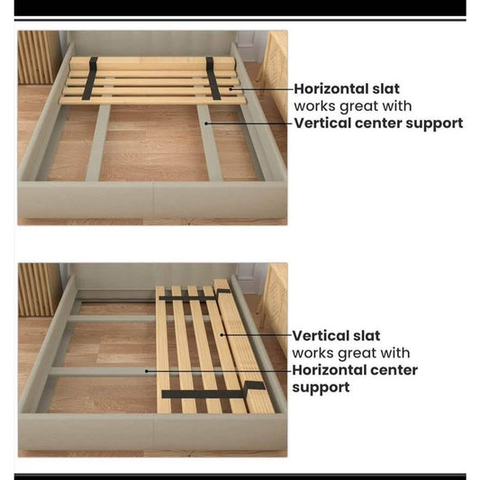 Greaton, 0.68-Inch Heavy Duty Horizontal Wooden Bunkie Board/Bed Slats, 72" x 54", Beige