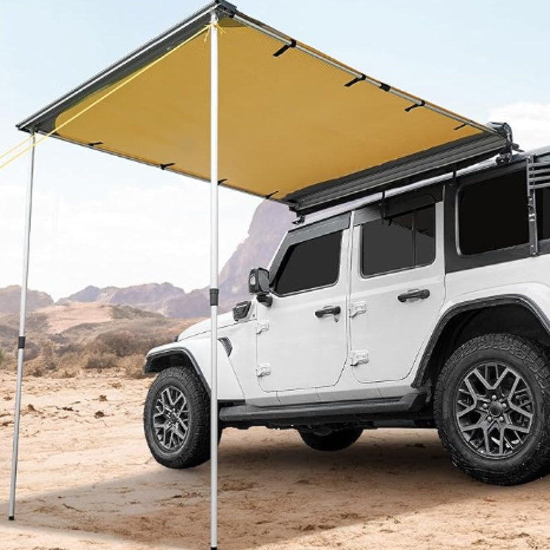 JOYTUTUS Vehicle Awning 6.6'x8.2' Roof Rack Pull-Out Sun Shade UV50+, Weatherproof 4x4 Side