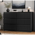 Jocoevol 6 Drawer Fluted Dresser, Modern Chest of Drawers for Bedroom with Hidden Handles