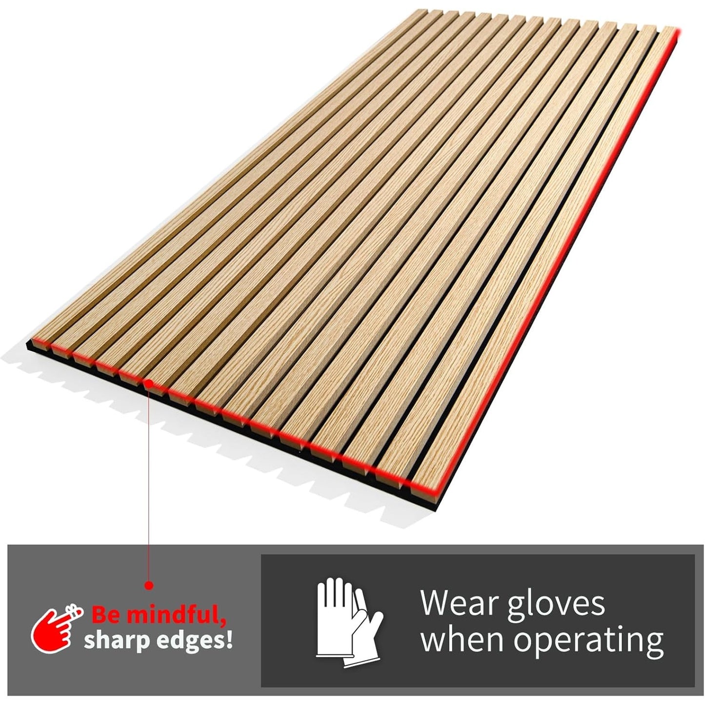 Art3d 4-Piece Wood Slat Acoustic Panels, Stylish Decor and Noise Reduction, Walnut, 94.5x7.9 In.