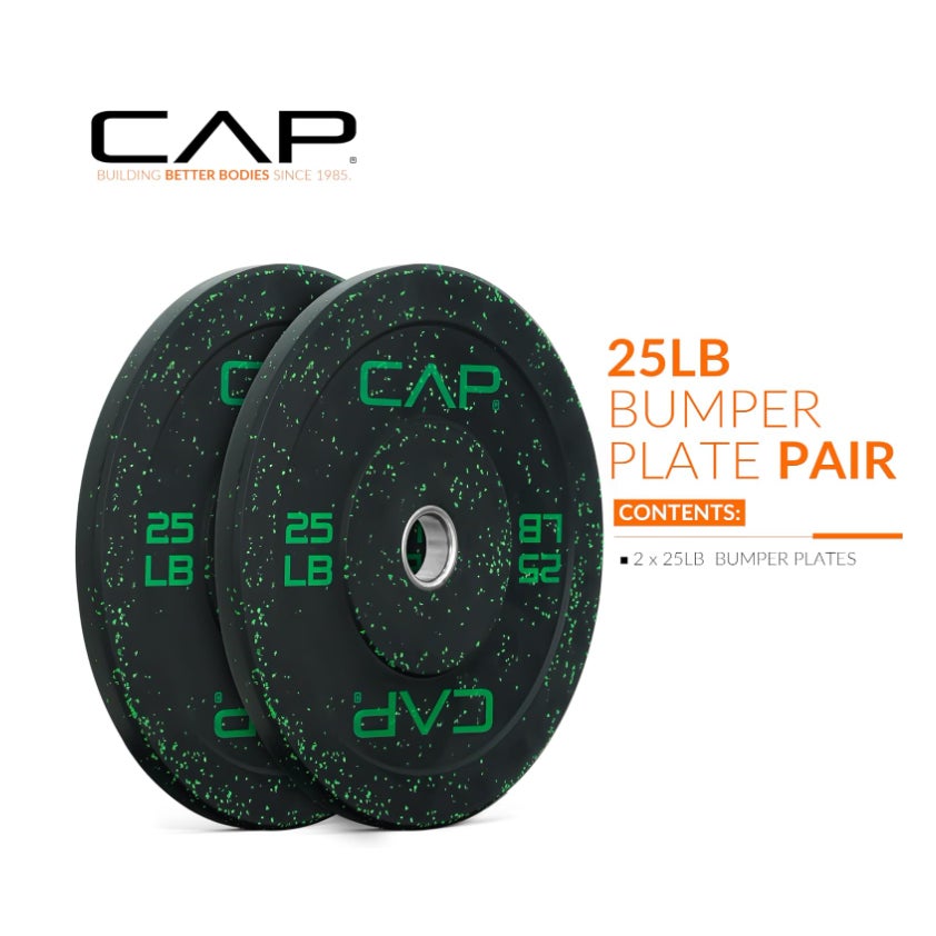 SET 25 LB CAP Barbell Rubber Olympic Bumper Plate