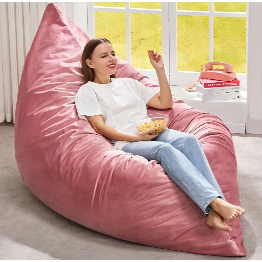 3 in 1 Bean Bag Chair Giant Bean Bag Chairs for Adults with Velvet Cover Convertible Bean Bag Floor