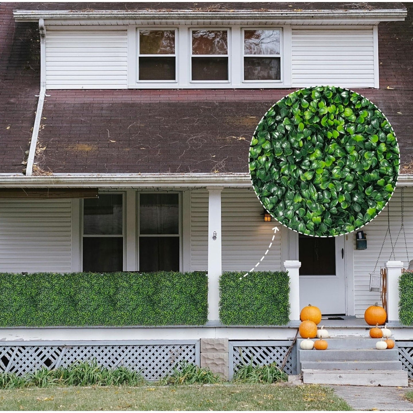 Artificial Ivy Privacy Fence Screen: 72"x 144" (72 SQFT) 4-Layer Leaf UV
