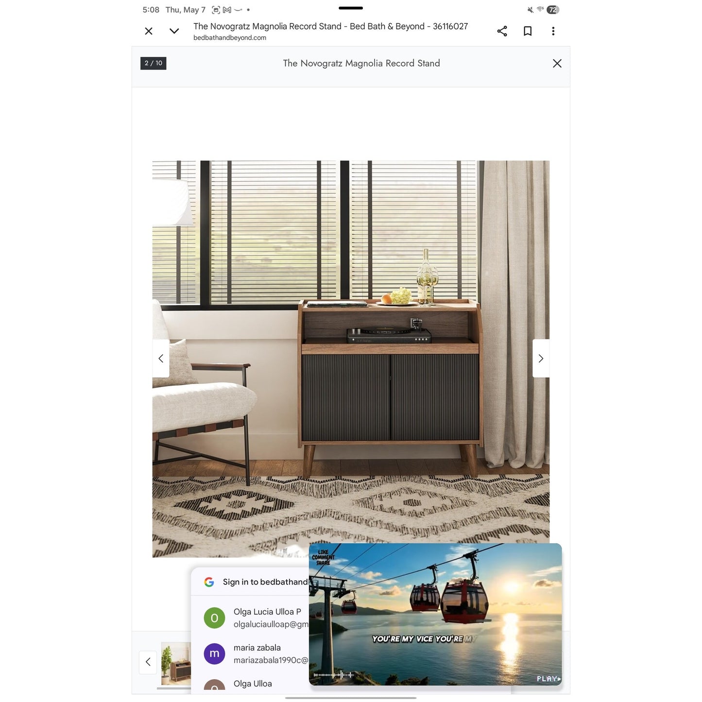 Modern record player cabinet with storage