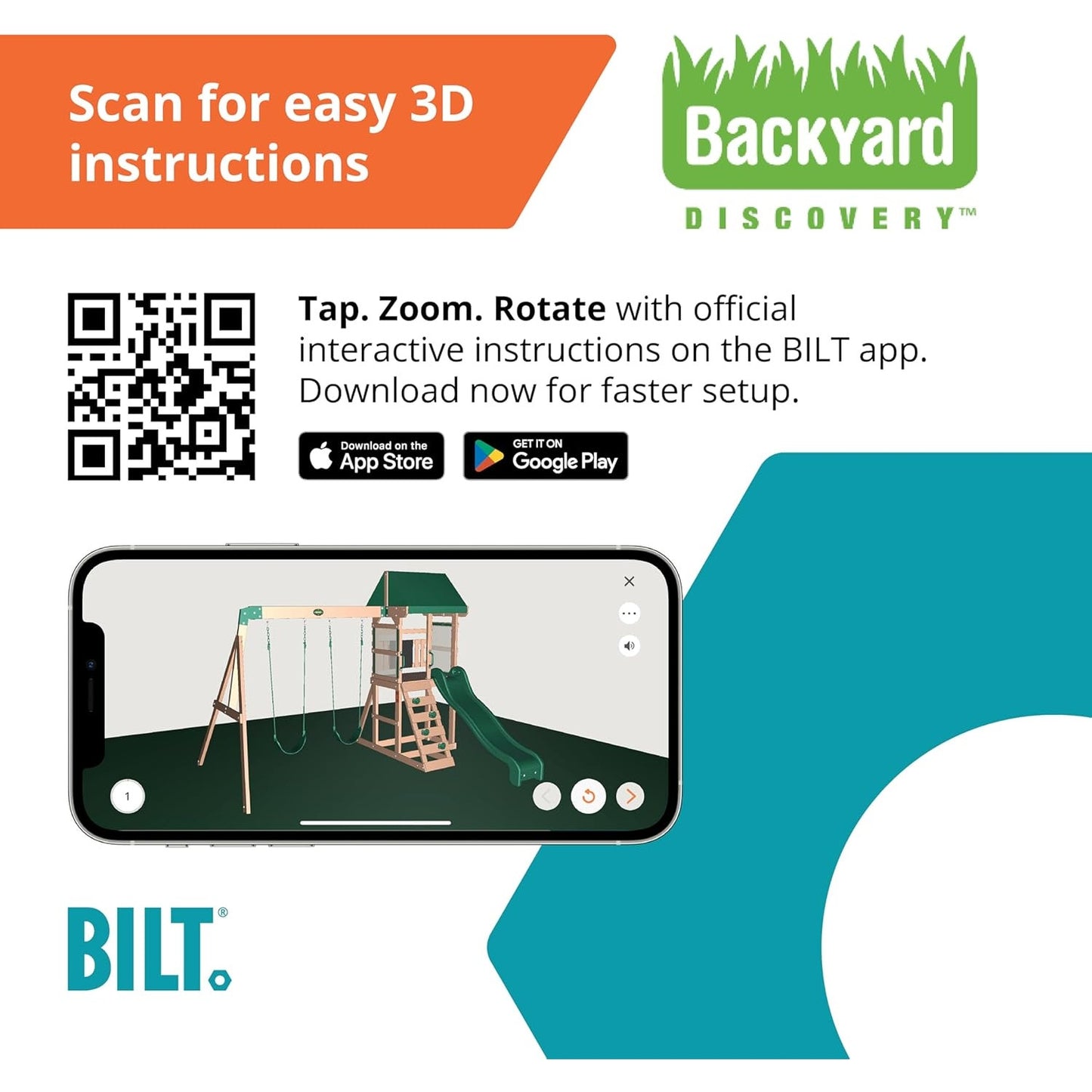 Backyard Discovery Buckley Hill Cedar Wood Swing Set, Wave Slide, Play Deck, Rock Wall Ladder, Green