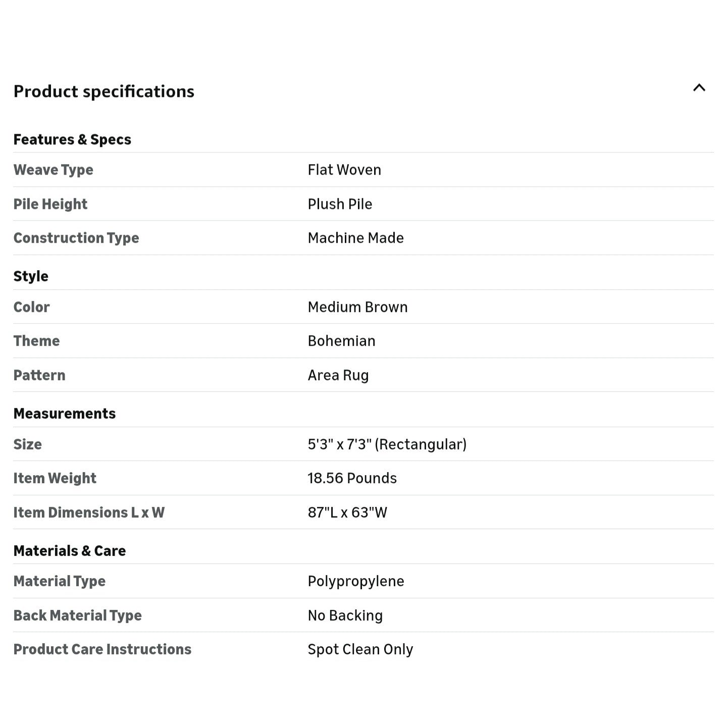 Livabliss Hapsburg Moroccan Shag Area Rug,5'3" x 7'3",Medium Brown