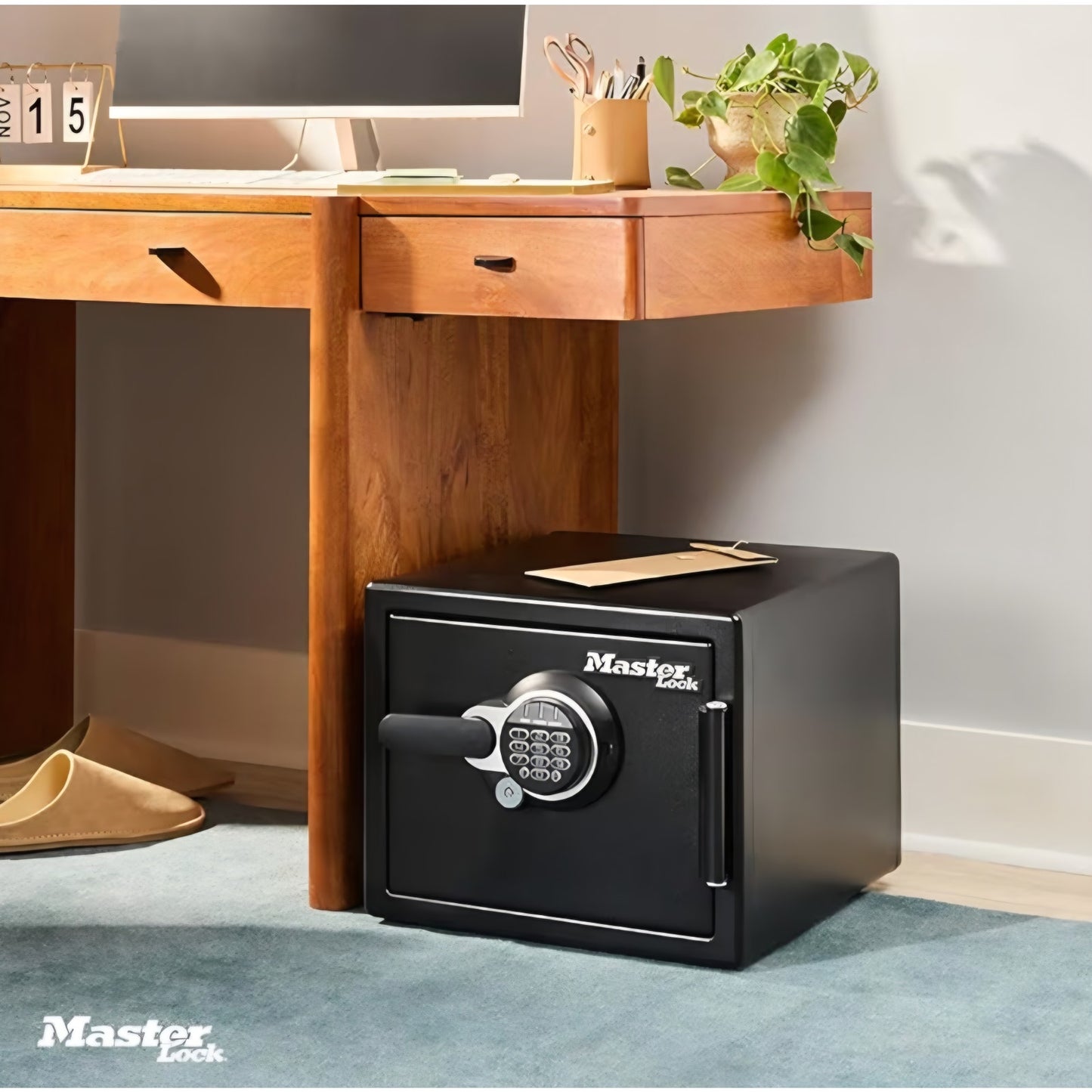 Master Lock Black Premium Fireproof and Waterproof Safe with Digital Keypad, 0.82 cu-ft, STW082GTC