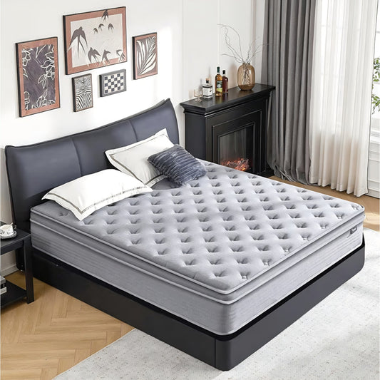 Vantoo King Mattress, 12 Inch Hybrid Memory Foam Mattress in a Box with Upgrade Pocket Springs,