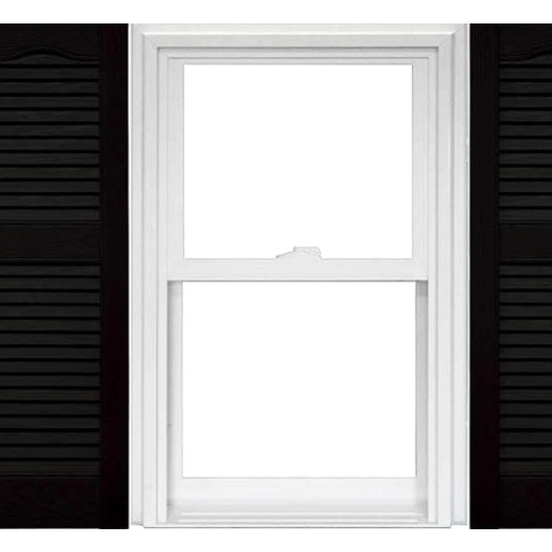 Mid America Open Louver 14.5 Inch Vinyl Shutters (1 Pair) - 14.5 x 72 Black