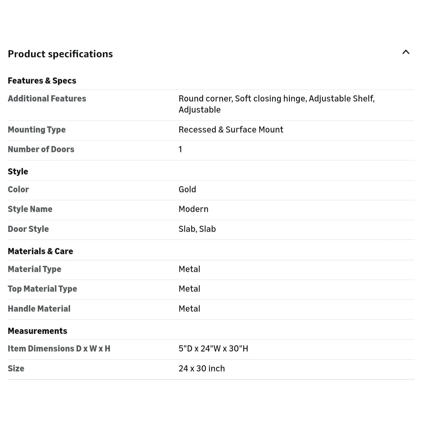 24x30 Inch Bathroom Medicine Cabinet with Mirror Gold Metal Framed Recessed or Surface Wall Mounted