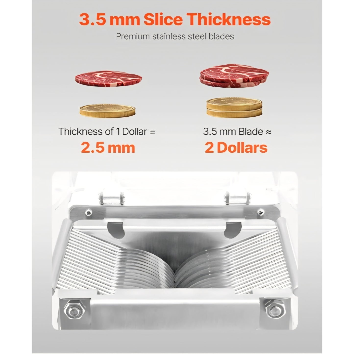 VEVOR Meat Cutter Machine, 550W Meat Slicer, 350 lb/h Commercial Meat Cutting Machine, Stainless