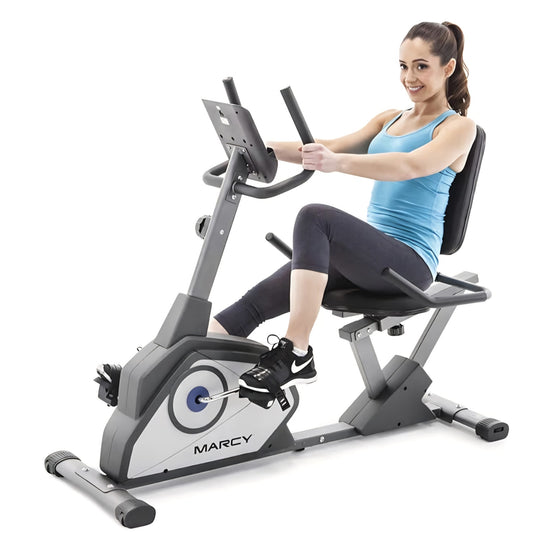 Marcy Magnetic Recumbent Exercise Bike with 8 Resistance Levels