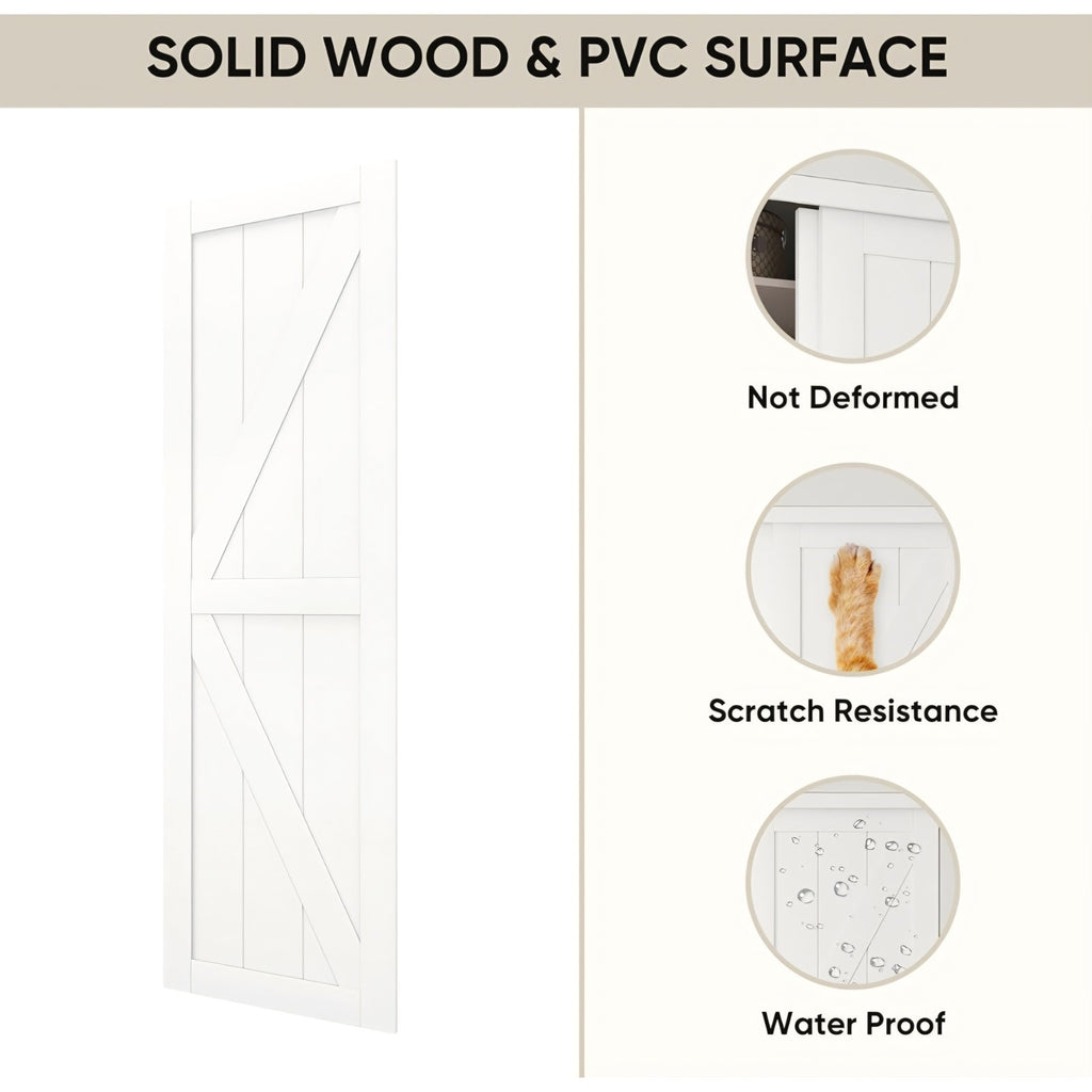 JUBEST 48"(Double 25") x80" Sliding Closet Door, K Style Bypass Closet Door