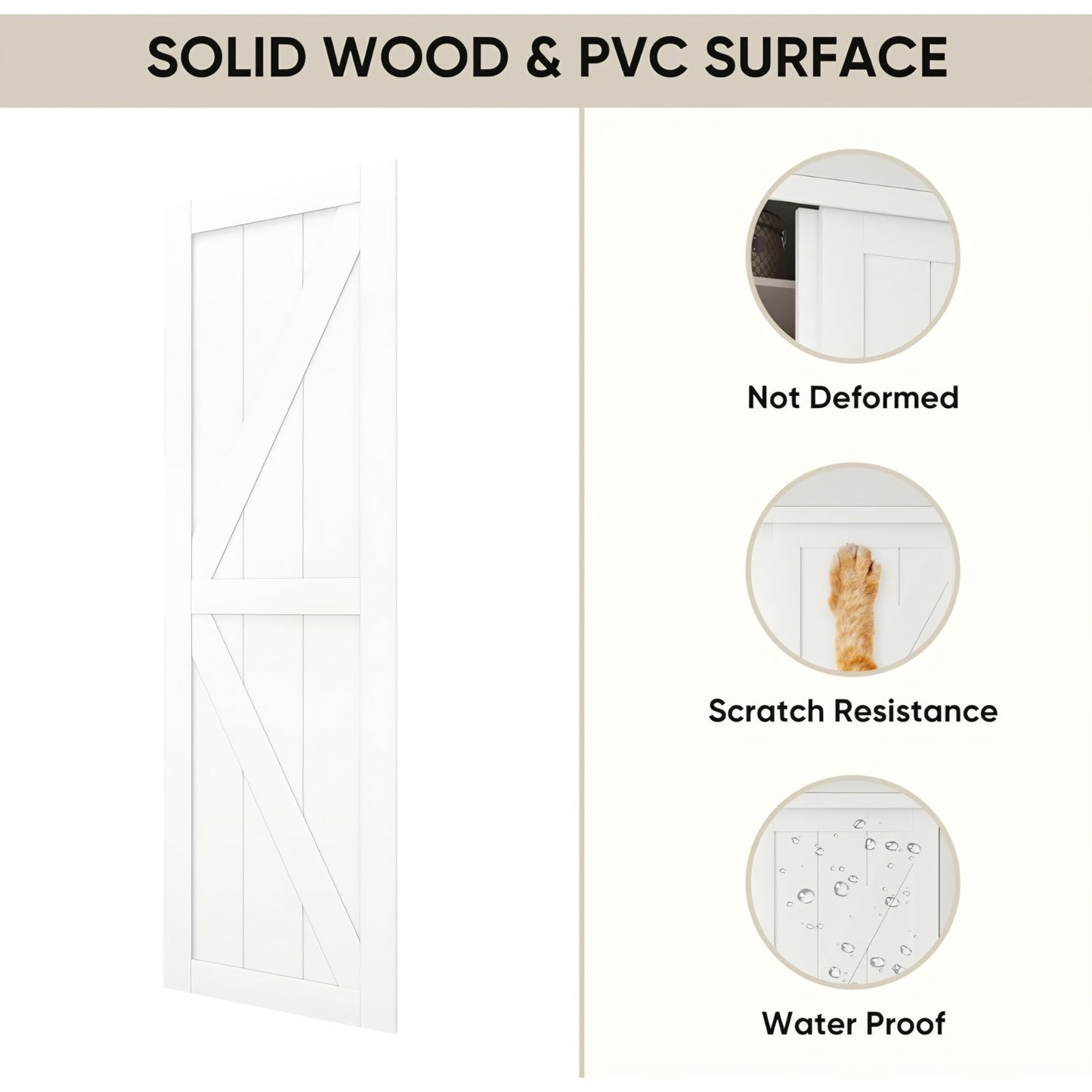 JUBEST 48"(Double 25") x80" Sliding Closet Door, K Style Bypass Closet Door