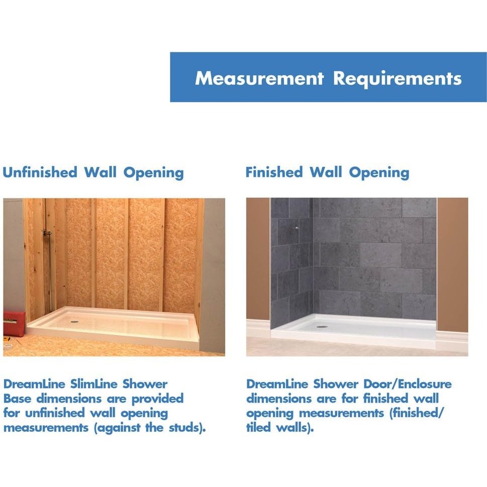 DreamLine SlimLine 34 in. D x 48 in. W x 2 3/4 in. H Center Drain Single Threshold Shower Base in Black, DLT-1134480-88