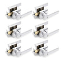 6 Pack Privacy Door Lever, Keyless Interior Door Handle with Lock