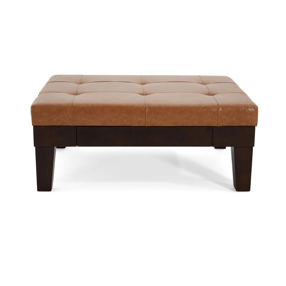 Merax Modern Storage Ottoman with Slide-Out Drawer, Bonded Leather