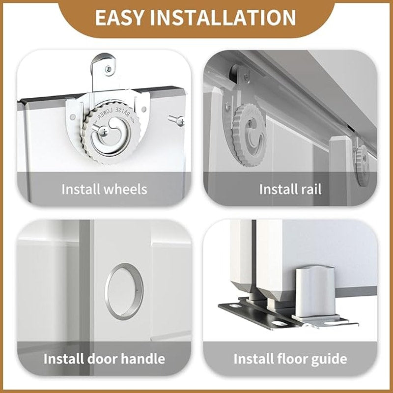 Bypass Sliding Door Hardware XC47-72" Wardrobe Closet Door, Smoothly and Quietly, for 2 Door System