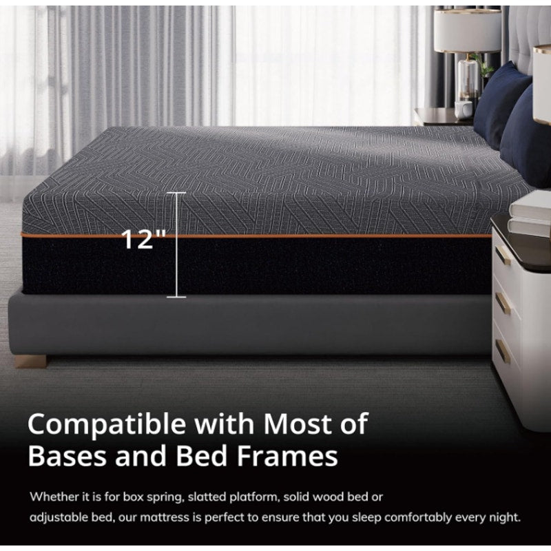 EGOHOME King 12 inch Memory Foam Mattress Medium Firm