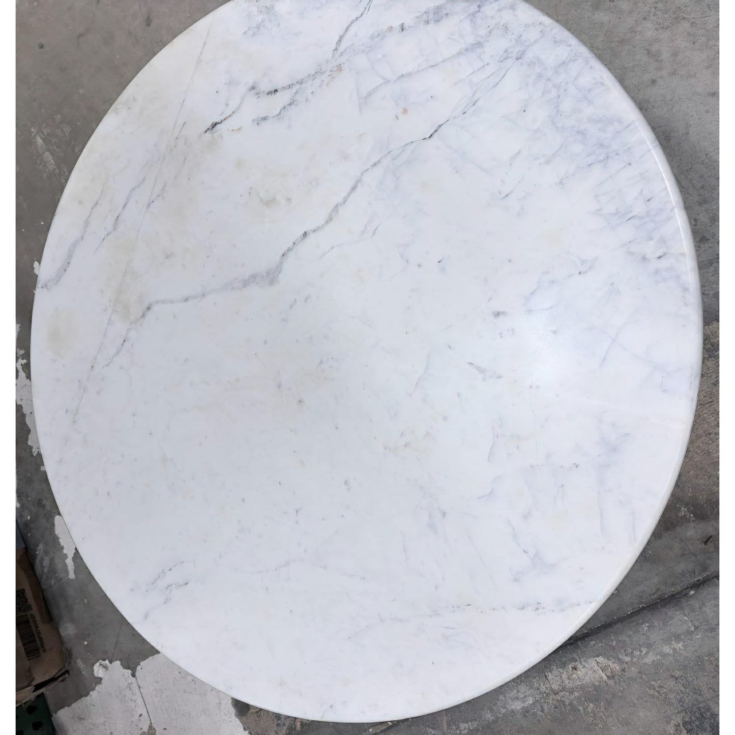 Ellison 33 Inch Round Mango Wood Coffee Table in Walnut with Marble Top