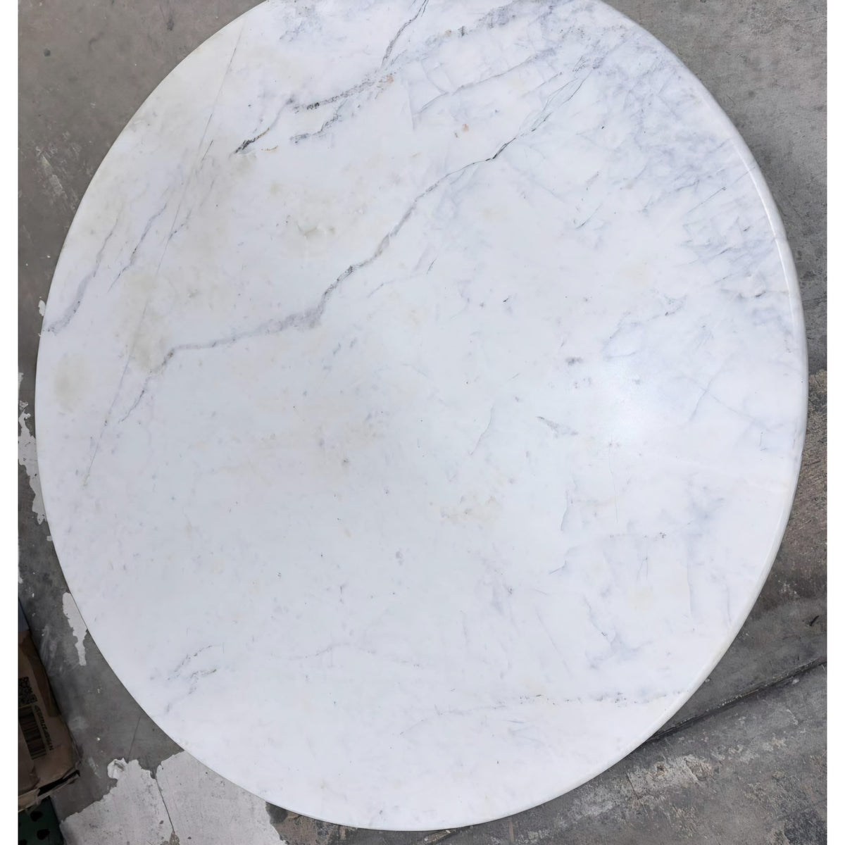 Ellison 33 Inch Round Mango Wood Coffee Table in Walnut with Marble Top